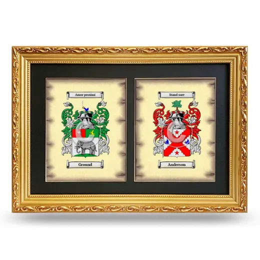 Double Coat of Arms Framed - Gold