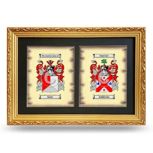 Double Coat of Arms Framed - Gold