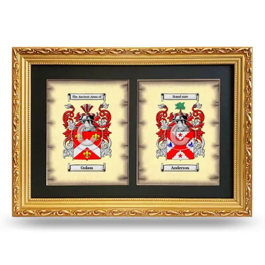 Double Coat of Arms Framed - Gold