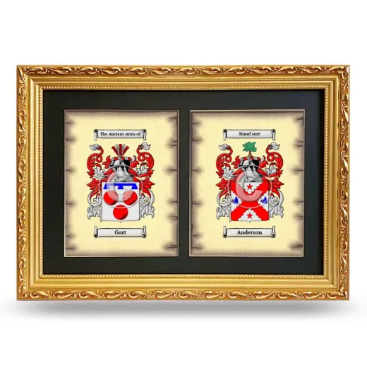 Double Coat of Arms Framed - Gold