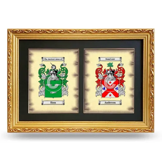 Double Coat of Arms Framed - Gold