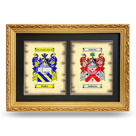 Double Coat of Arms Framed - Gold