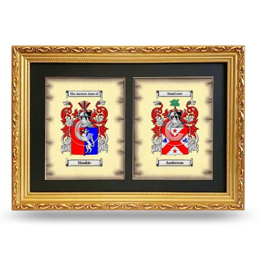 Double Coat of Arms Framed - Gold
