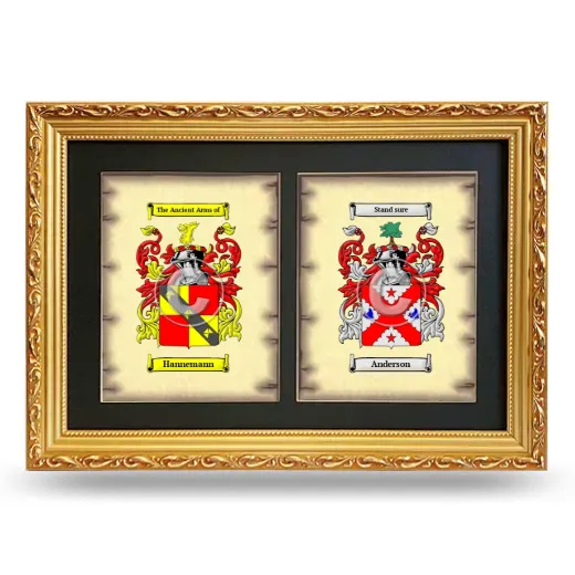 Double Coat of Arms Framed - Gold
