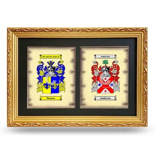 Double Coat of Arms Framed - Gold