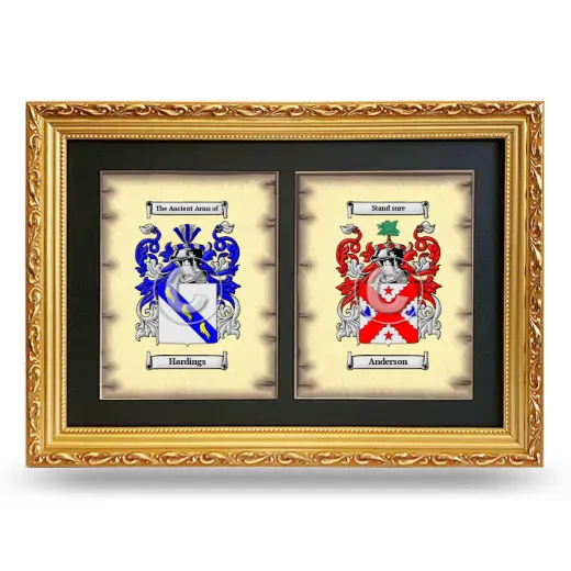 Double Coat of Arms Framed - Gold