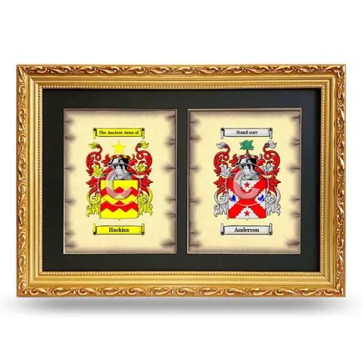 Double Coat of Arms Framed - Gold