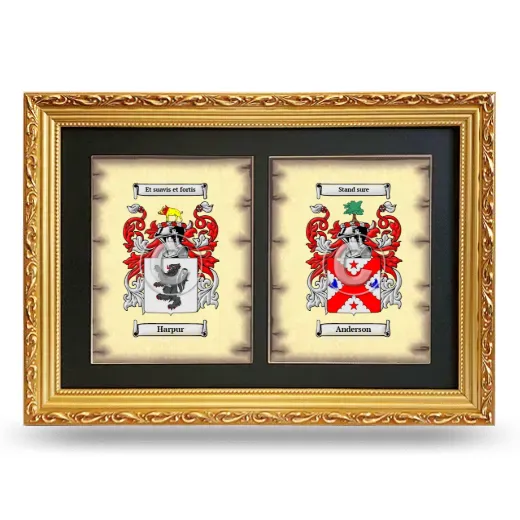 Double Coat of Arms Framed - Gold