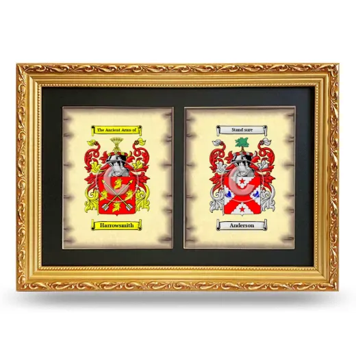 Double Coat of Arms Framed - Gold