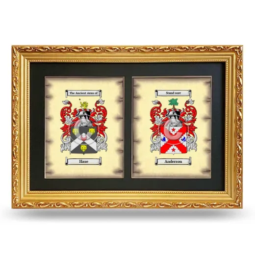 Double Coat of Arms Framed - Gold