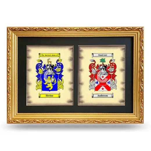 Double Coat of Arms Framed - Gold