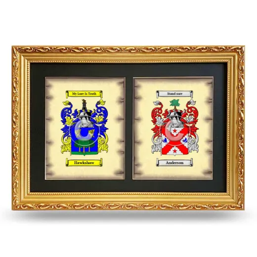 Double Coat of Arms Framed - Gold
