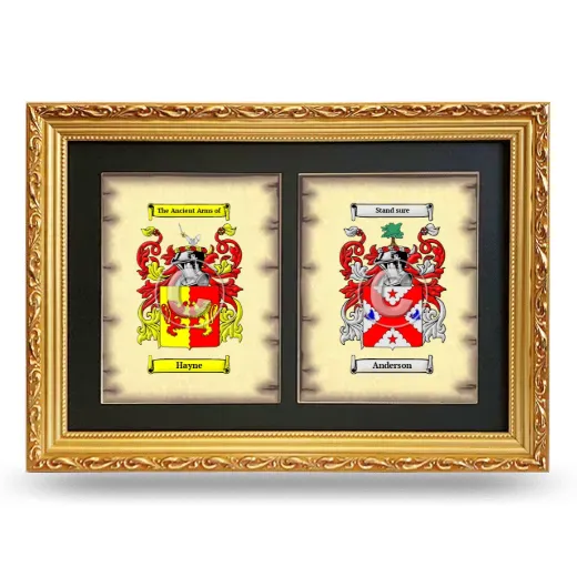 Double Coat of Arms Framed - Gold