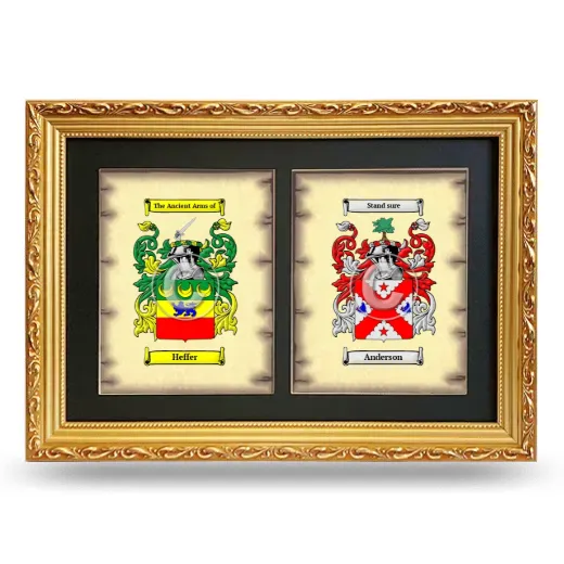 Double Coat of Arms Framed - Gold