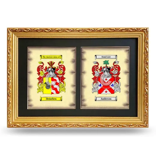 Double Coat of Arms Framed - Gold