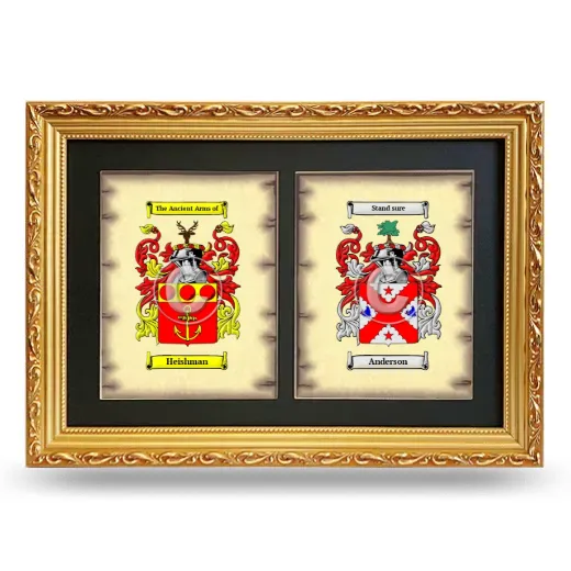 Double Coat of Arms Framed - Gold