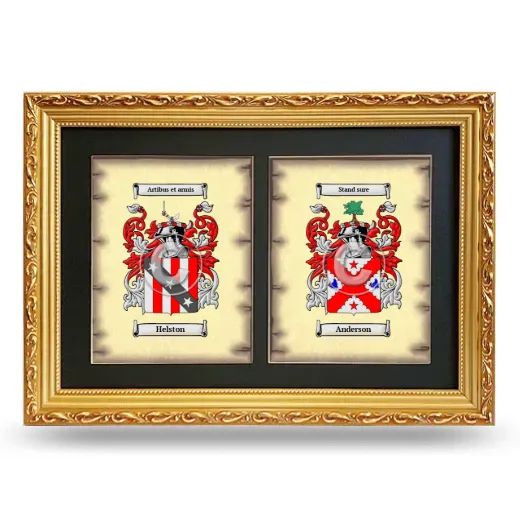 Double Coat of Arms Framed - Gold