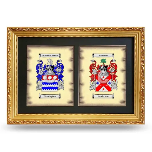 Double Coat of Arms Framed - Gold