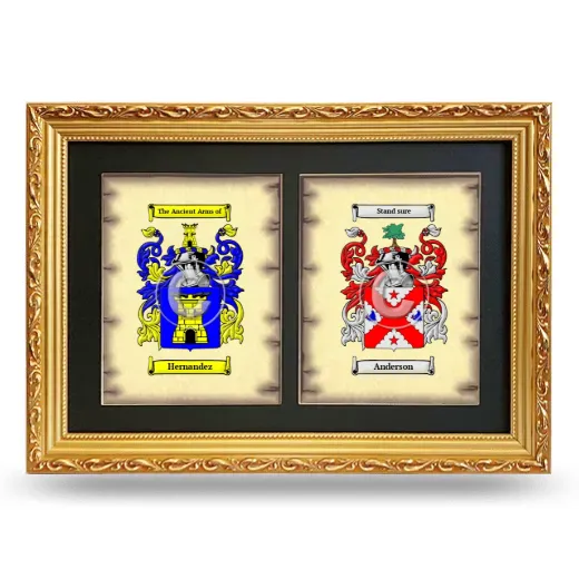 Double Coat of Arms Framed - Gold