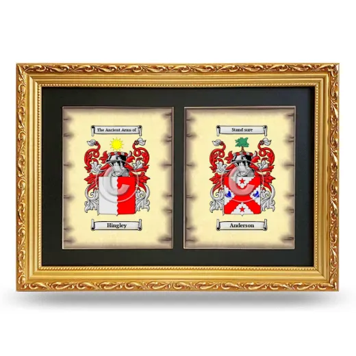 Double Coat of Arms Framed - Gold