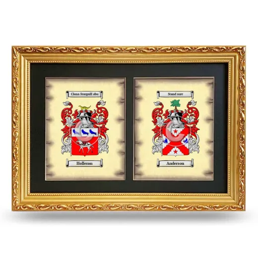 Double Coat of Arms Framed - Gold
