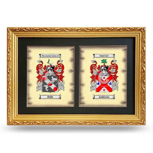 Double Coat of Arms Framed - Gold