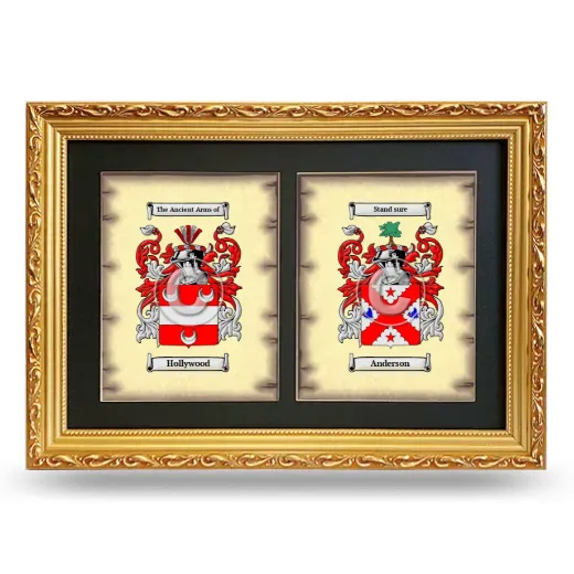 Double Coat of Arms Framed - Gold