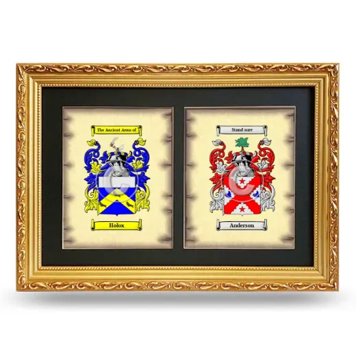 Double Coat of Arms Framed - Gold