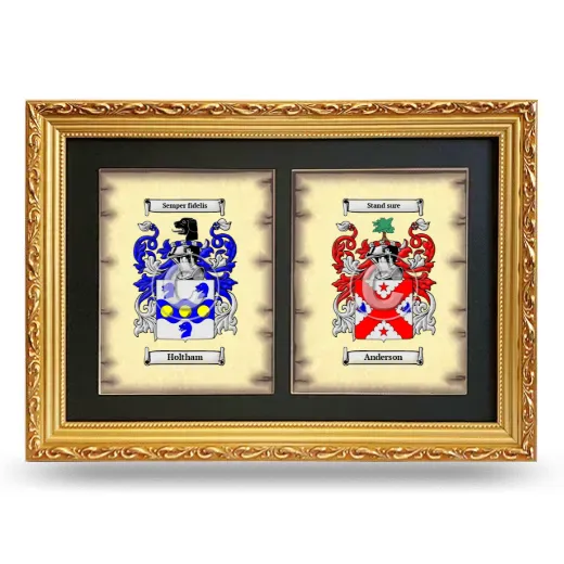Double Coat of Arms Framed - Gold