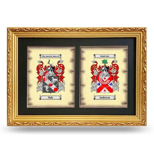 Double Coat of Arms Framed - Gold