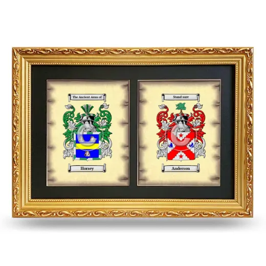 Double Coat of Arms Framed - Gold