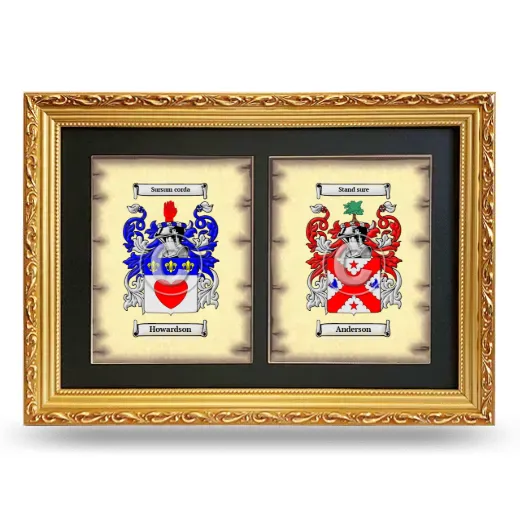 Double Coat of Arms Framed - Gold
