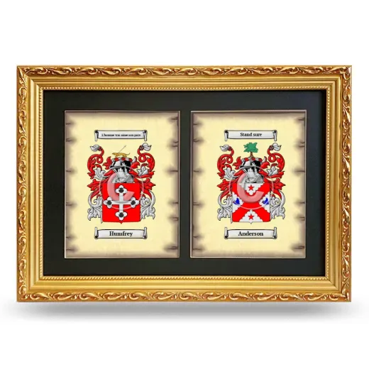 Double Coat of Arms Framed - Gold