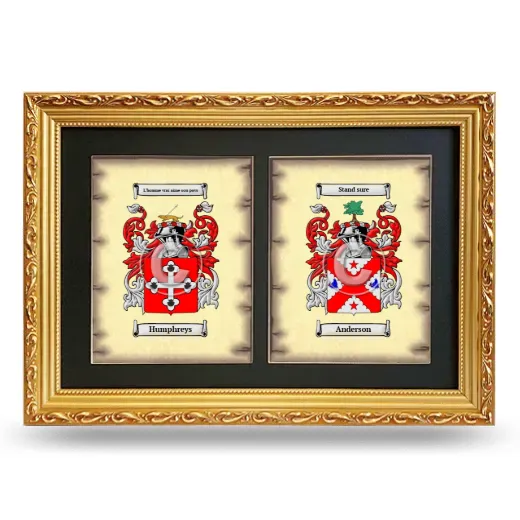 Double Coat of Arms Framed - Gold