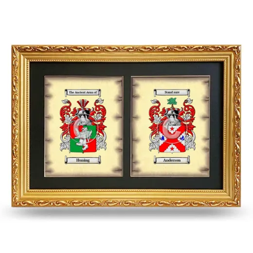 Double Coat of Arms Framed - Gold