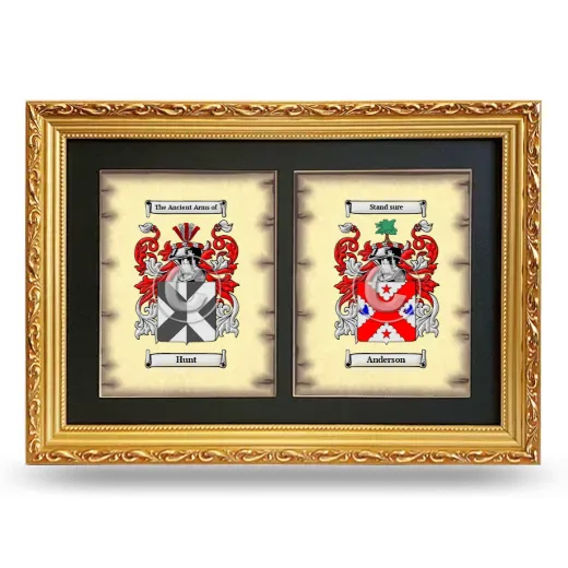 Double Coat of Arms Framed - Gold