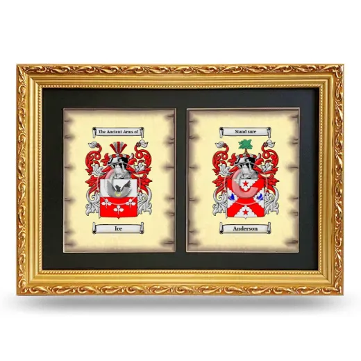 Double Coat of Arms Framed - Gold