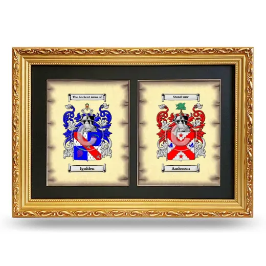 Double Coat of Arms Framed - Gold