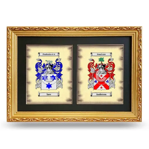 Double Coat of Arms Framed - Gold