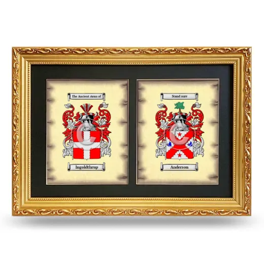 Double Coat of Arms Framed - Gold