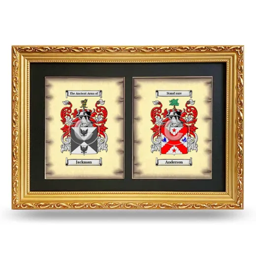 Double Coat of Arms Framed - Gold