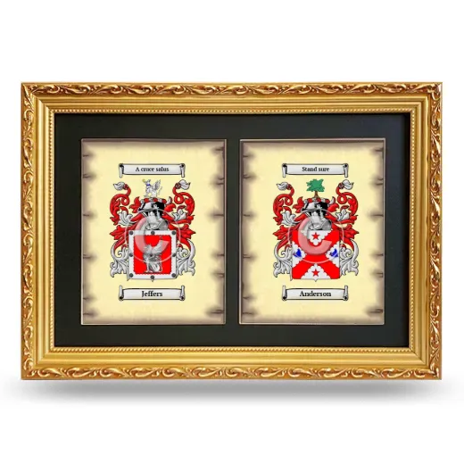 Double Coat of Arms Framed - Gold