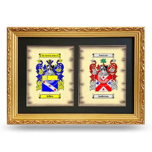 Double Coat of Arms Framed - Gold