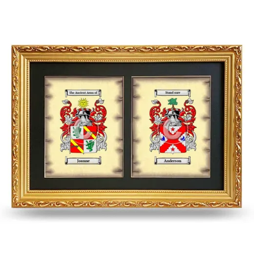 Double Coat of Arms Framed - Gold