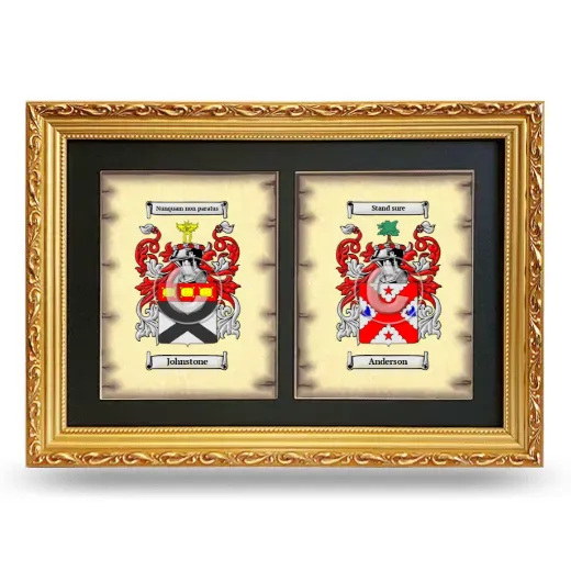 Double Coat of Arms Framed - Gold
