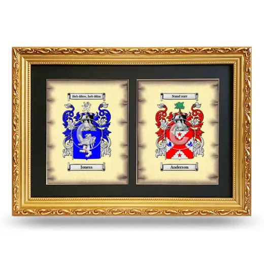 Double Coat of Arms Framed - Gold