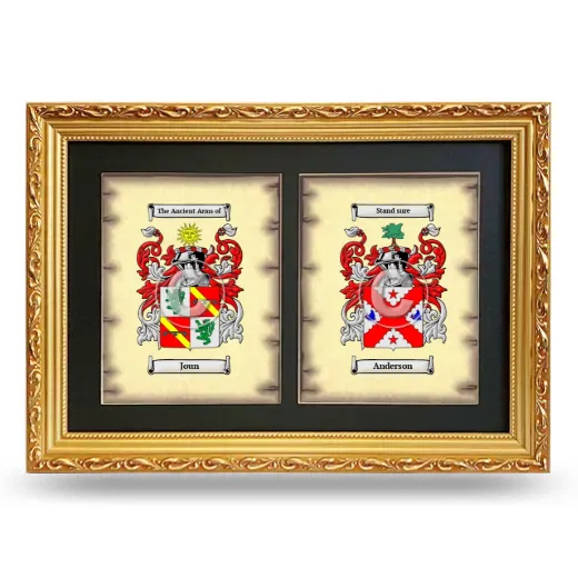 Double Coat of Arms Framed - Gold