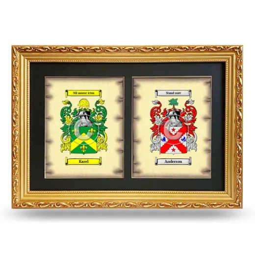 Double Coat of Arms Framed - Gold