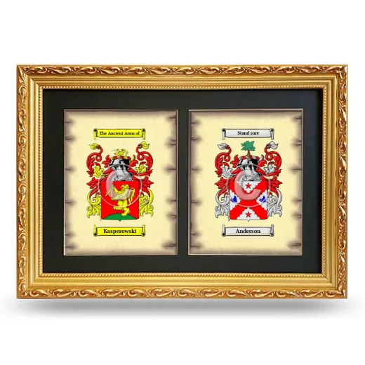 Double Coat of Arms Framed - Gold