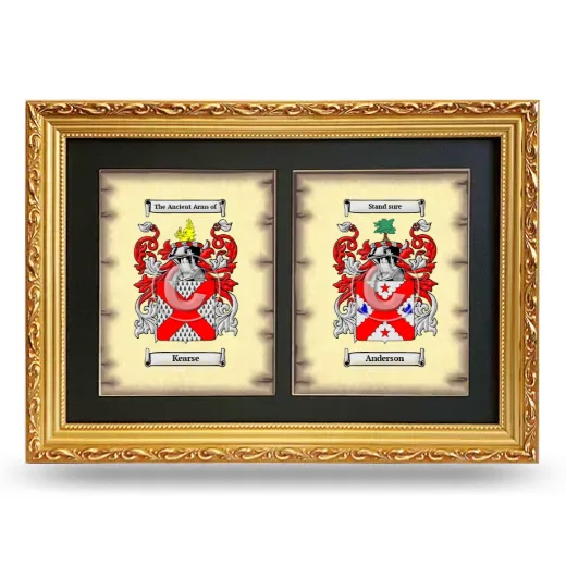 Double Coat of Arms Framed - Gold